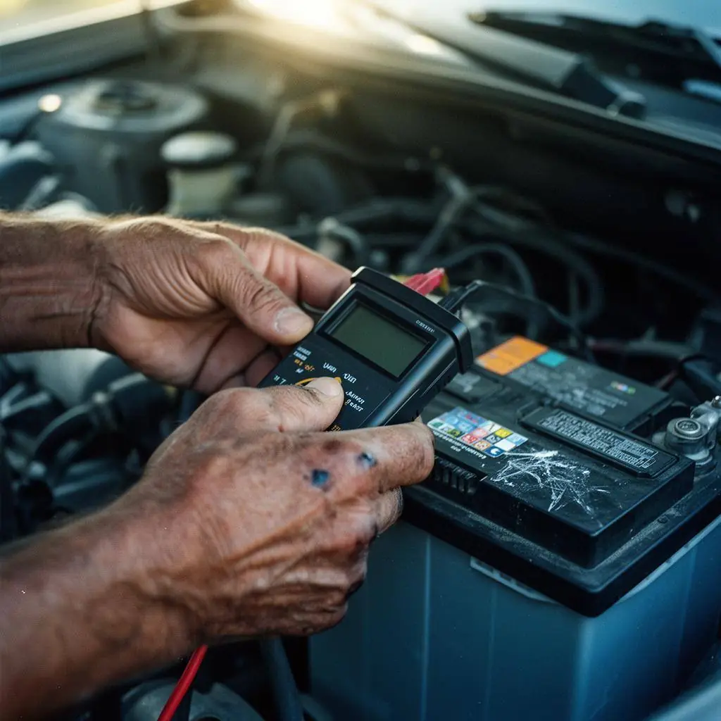 Vehicle diagnostic scanner connected inside a car